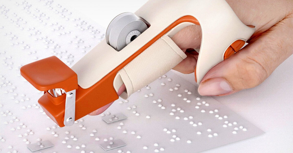 this finger tape helps the visually impaired correct braille misprints