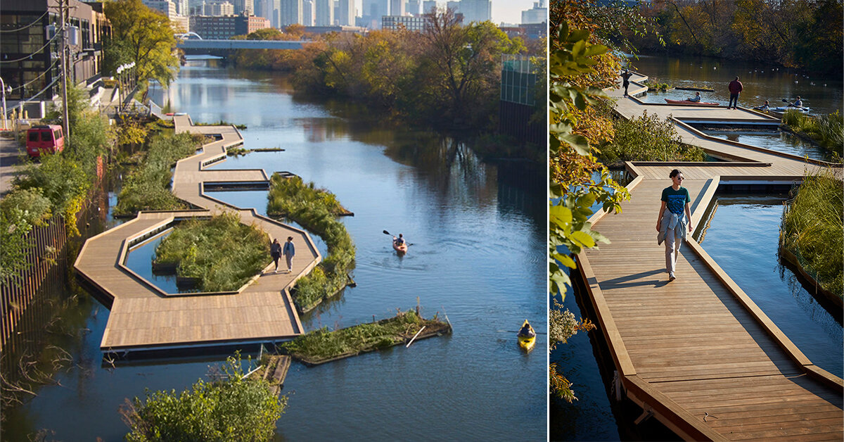 'wild mile chicago' is a floating ecopark by SOM and urban rivers