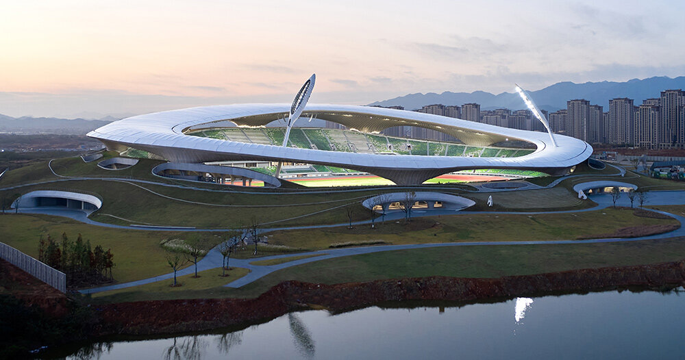 MAD architects completes sinuous stadium of quzhou sports park
