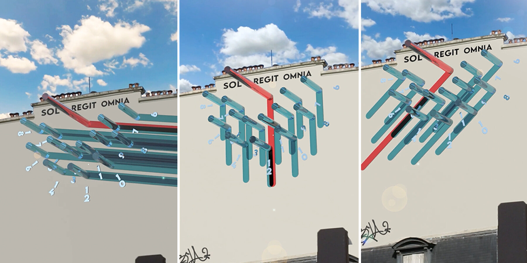 pierre brault colorizes urban buildings with sundial variations