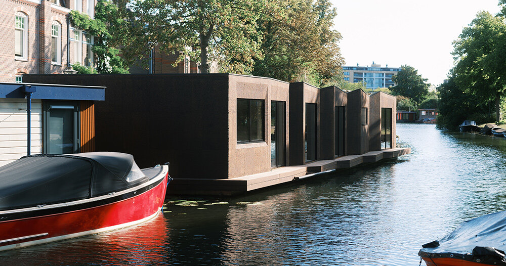 studio RAP designs sustainable floating home from timber and cork