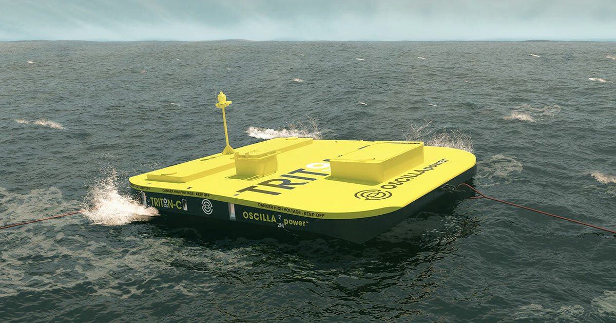 triton WEC floating electric generator extracts energy from waves