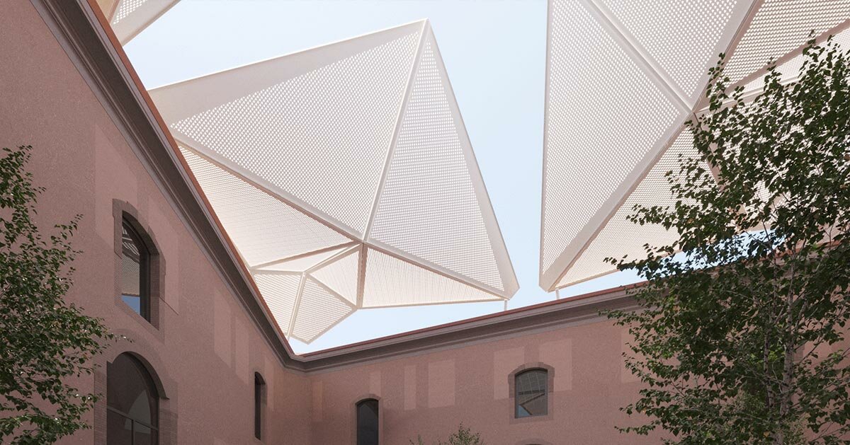 unfolding like origami, carlo ratti's kinetic roof tops restored historical landmark in italy