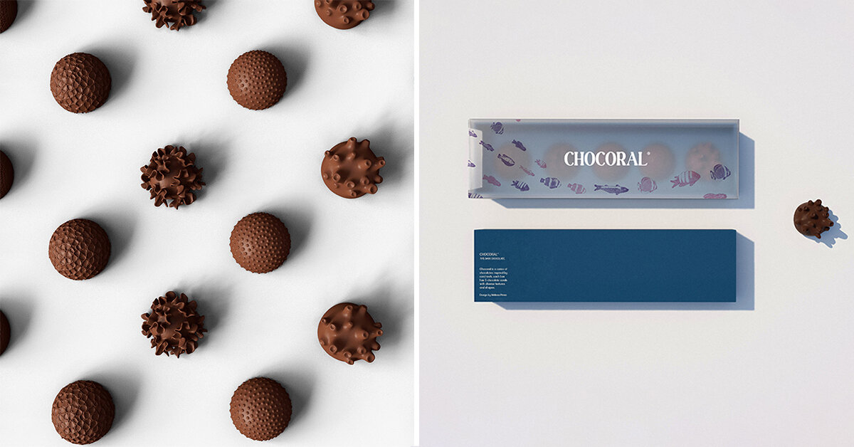 'chocoral' embodies the textures and shapes of coral reefs