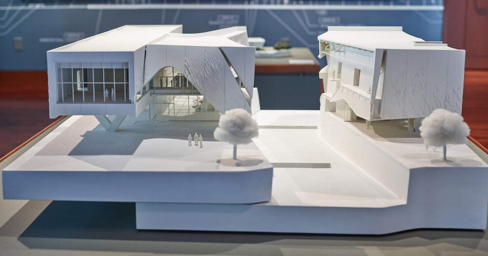 morphosis exhibits physical models & drawings of its crow museum