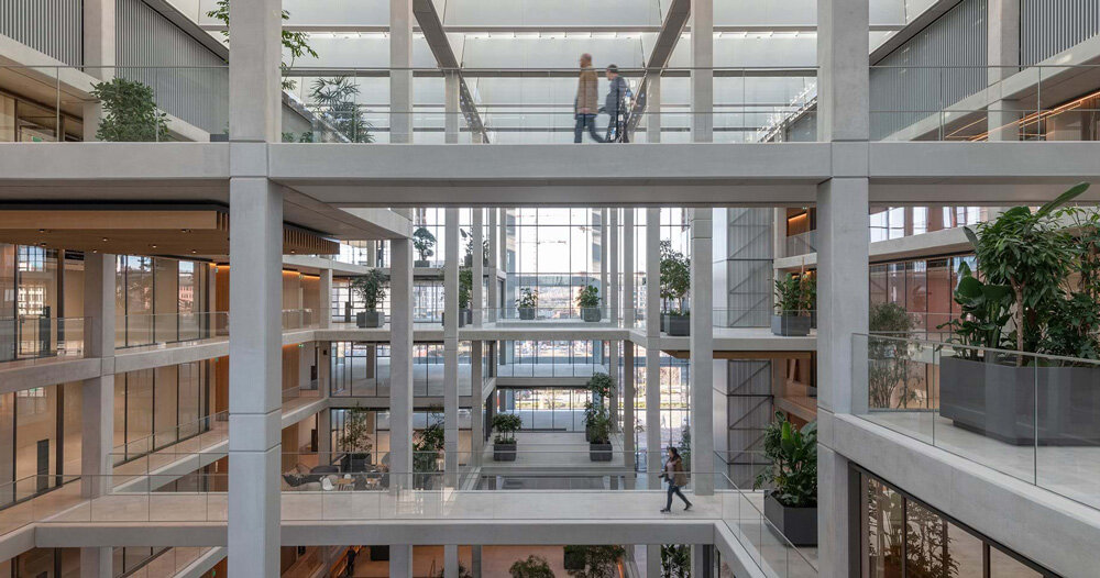 foster + partners fills luxembourg ICÔNE offices with green terraces