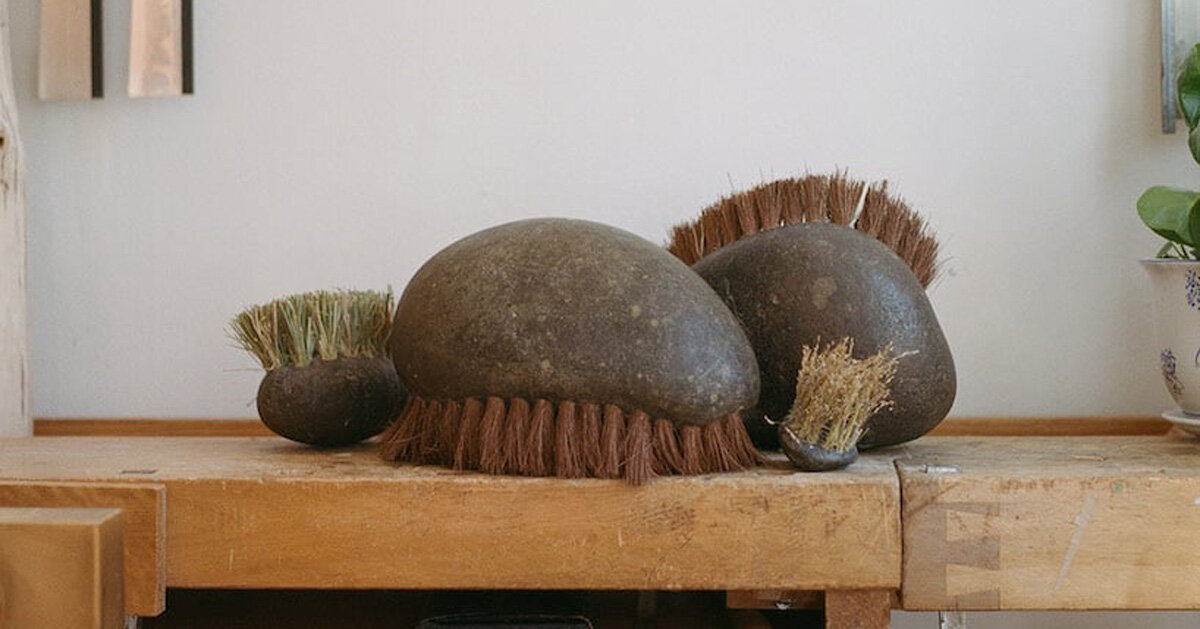 thomas yang’s organic stone brush rooted in nature creates a spiritual sweeping experience