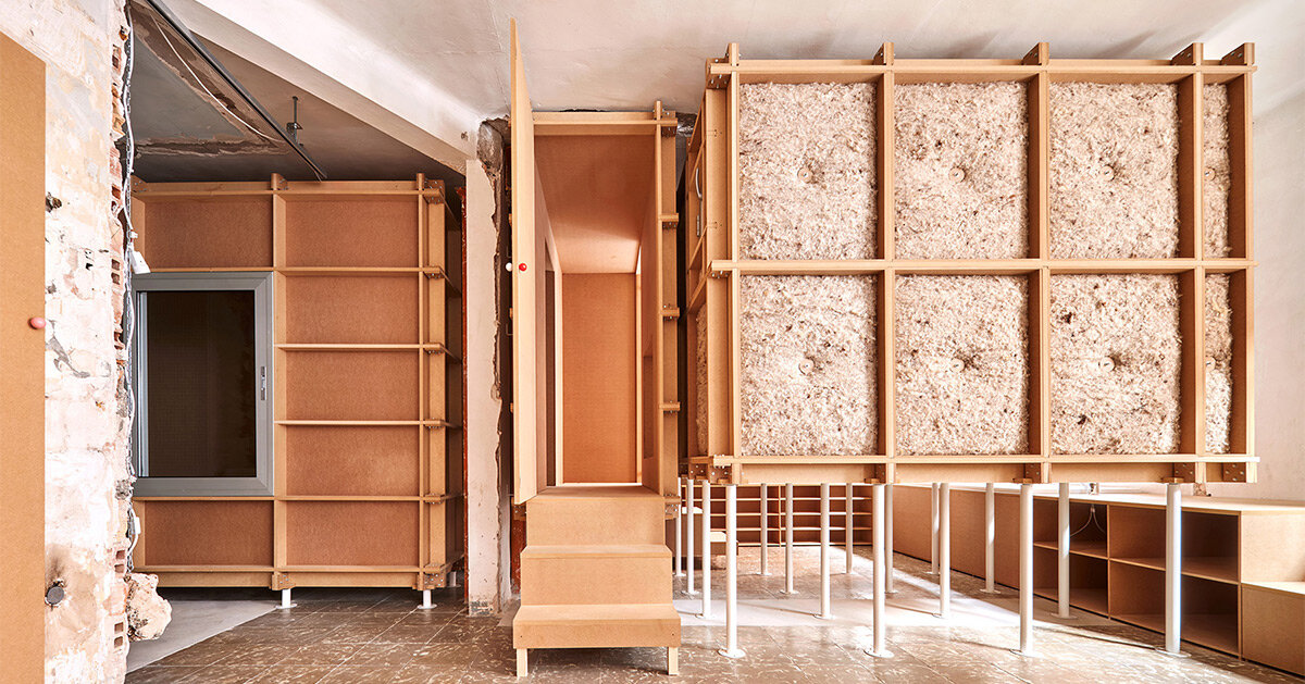 TAKK exposes old partitions + electrical installations in energy-conscious barcelona revamp