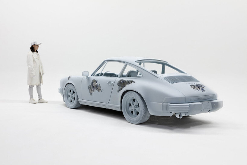 daniel arsham brings his eroded car sculptures to petersen automotive museum in los angeles