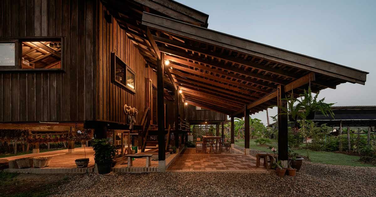 local wood joinery technique assembles residence in thailand