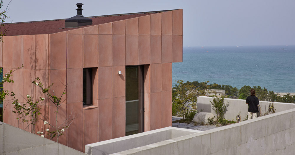 fluted, pink concrete tiles wrap studio weave's seosaeng house - Vimarsana News