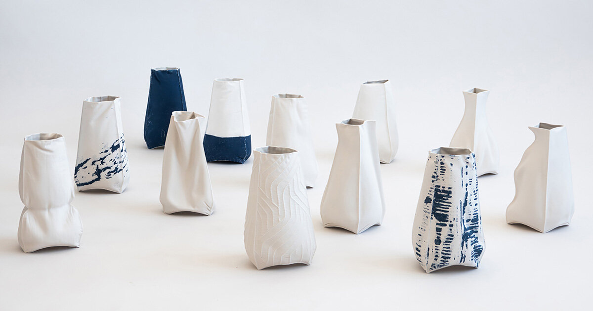 Paper Bag Whimsical Ceramic Vase