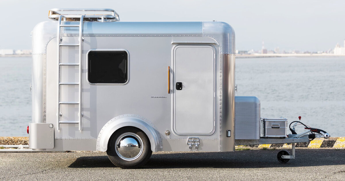 aluminum camping trailer with convertible interior can transform into