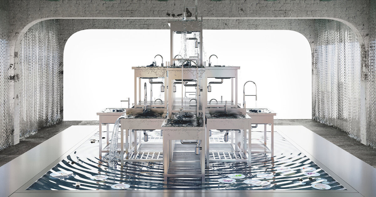 harry nuriev and we are ona stack overflowing kitchen sinks for pop-up  installation in paris