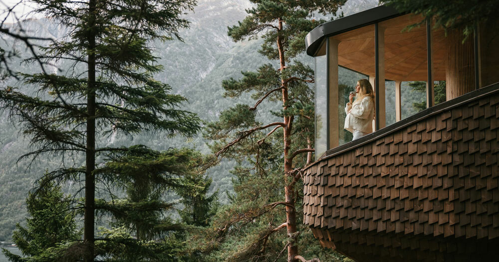 new woodnest treehouses suspended among the norwegian woods