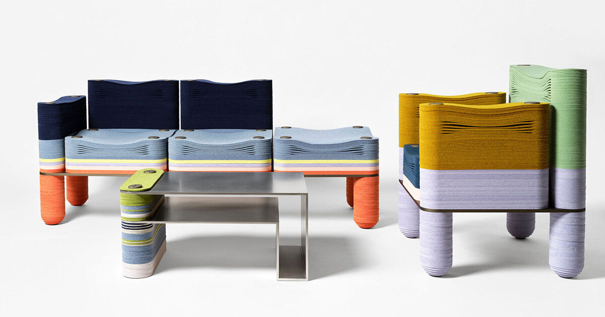 stackabl turns manufacturing waste into bold furniture collection at design miami