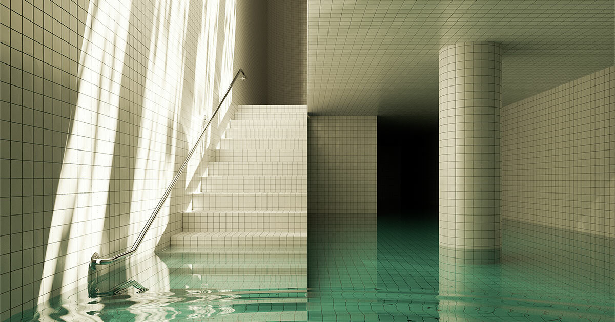 diving into jared pike’s imaginary liminal interiors & pool dreamscapes