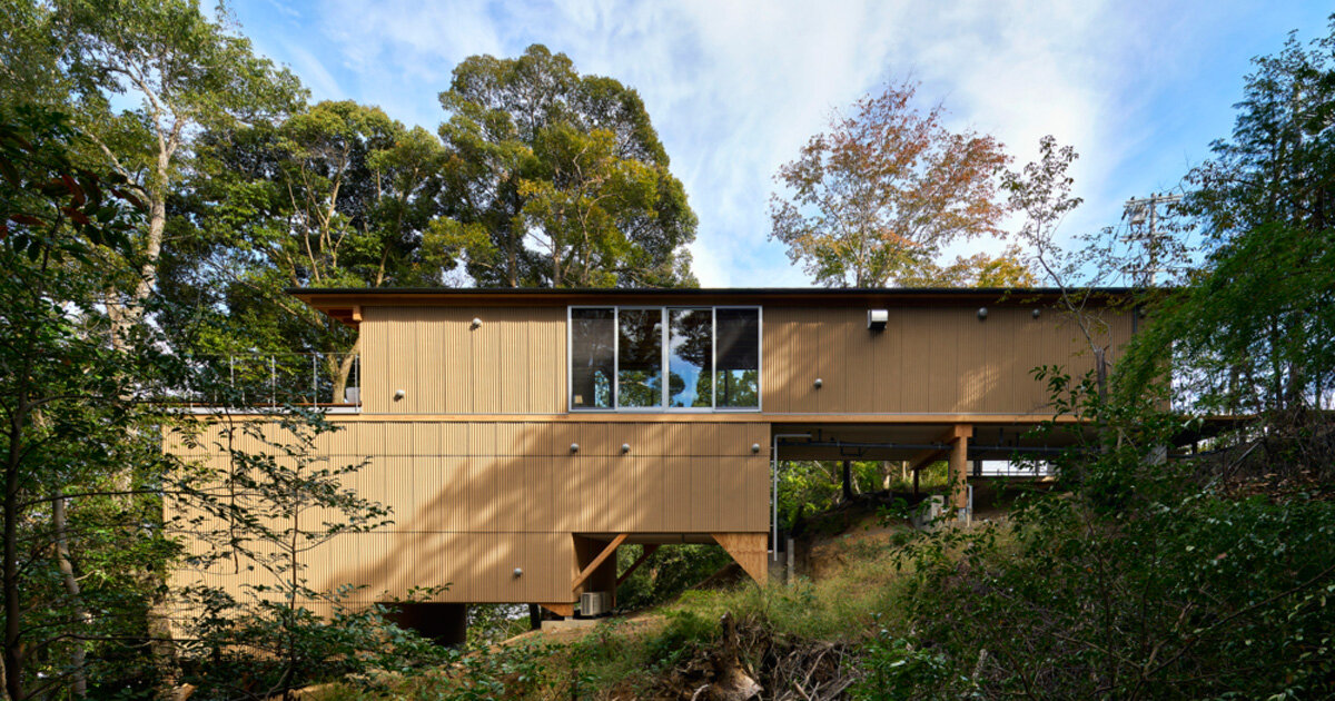 OHArchitecture embeds stepped camma villa and office onto sloping site in otsu, japan - Vimarsana News