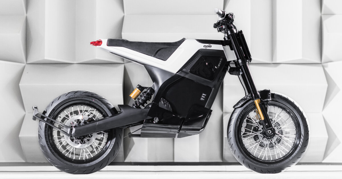 gearless electric motorcycle DAB 1α has recyclable battery & buttons inspired by retro games – Designboom