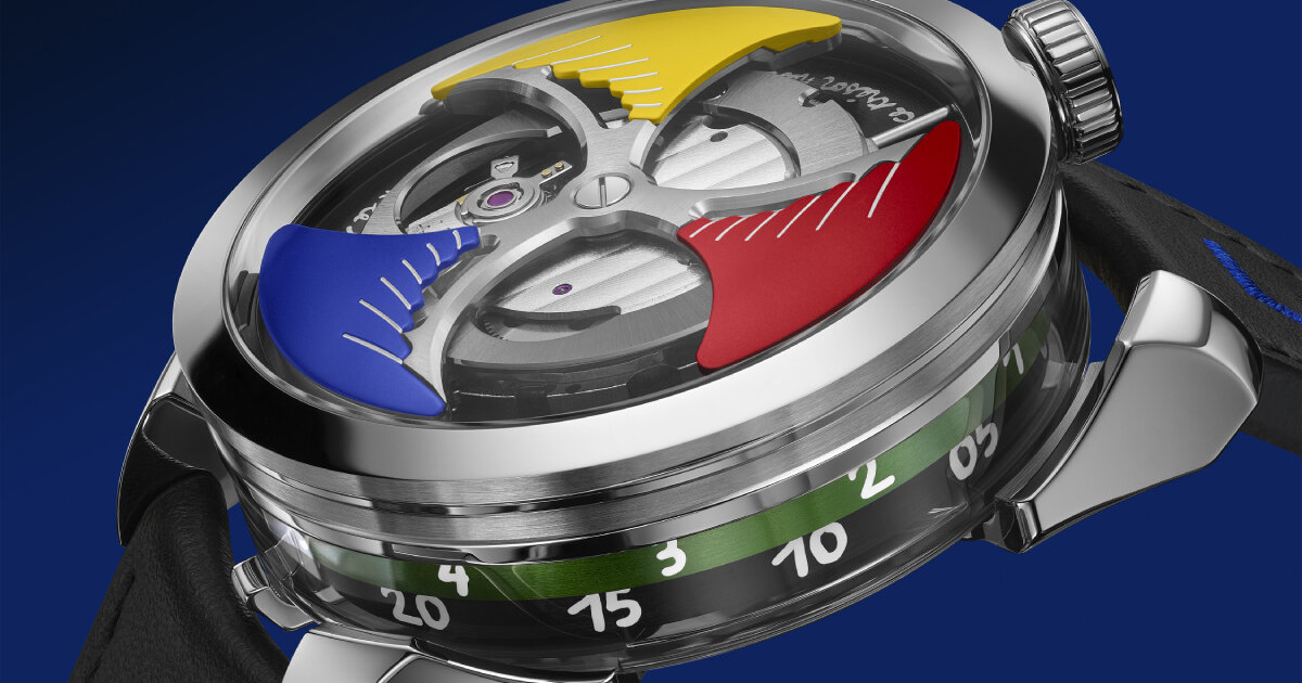 jean-charles de castelbajac writes the hours and minutes by hand