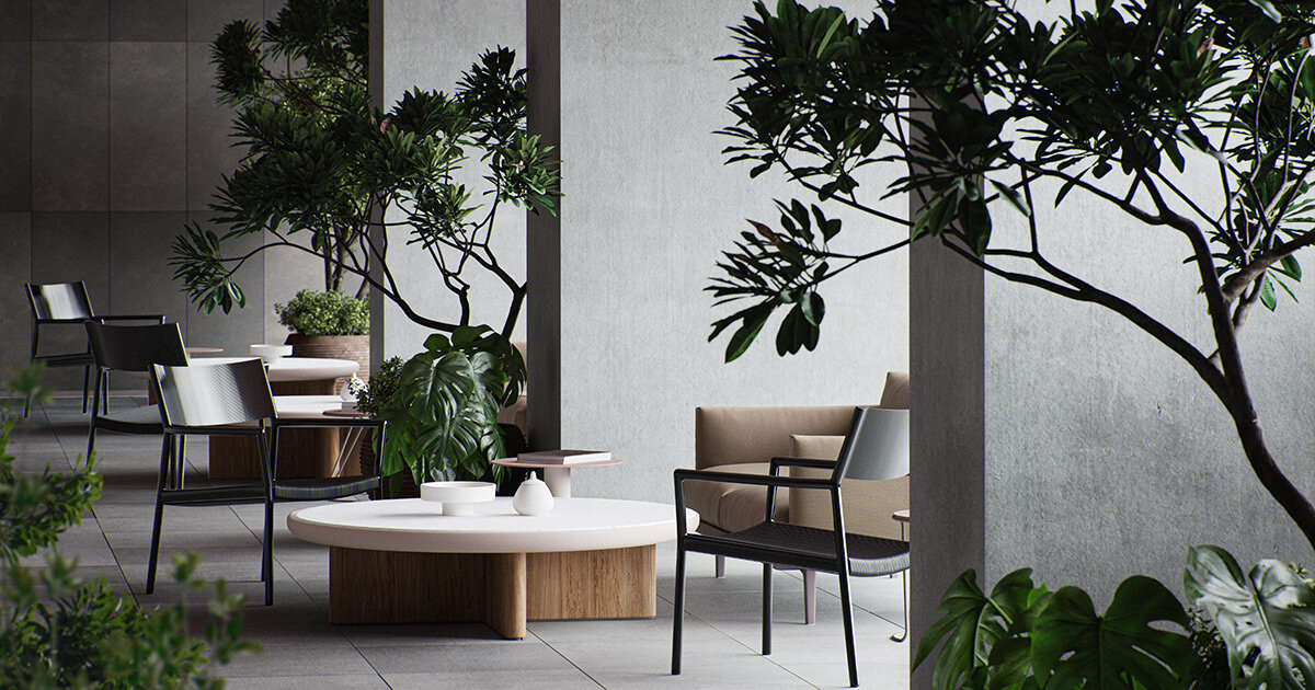 kettal's passage collection by bouroullec evokes notions of fluidity from indoors-out