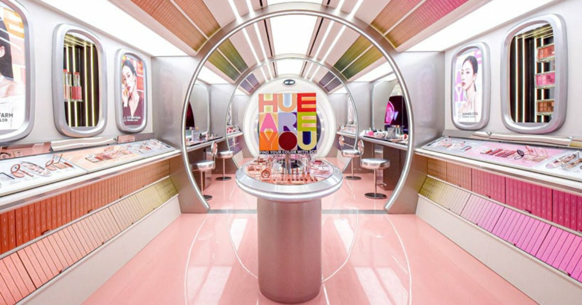 xsxl imagines seoul store as pink spacecraft with chromatic finishes