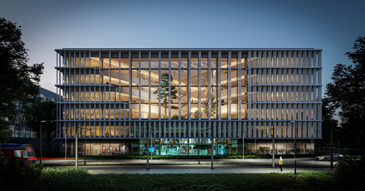 HENN’s cubic form carves deep into the research center at Life Science Advanced in Germany.