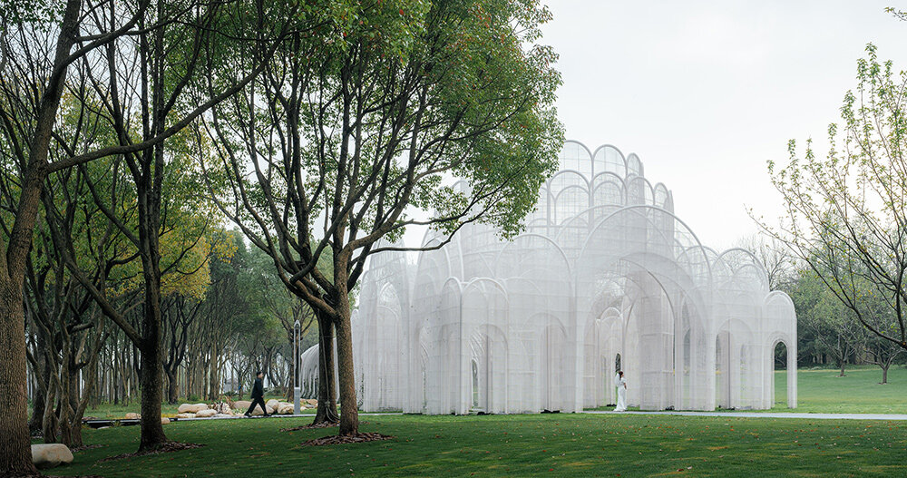 wutopia lab's 'emerald screen pergola' weaves in flowering forests - Vimarsana News