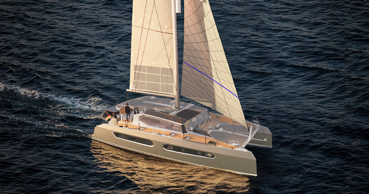 hu'chu recycles aluminum scrap into a sailing catamaran