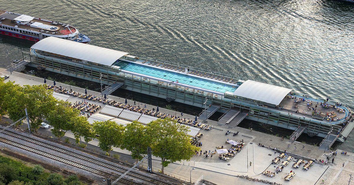floating swimming pool 'annette K' sails the seine just in time for ...