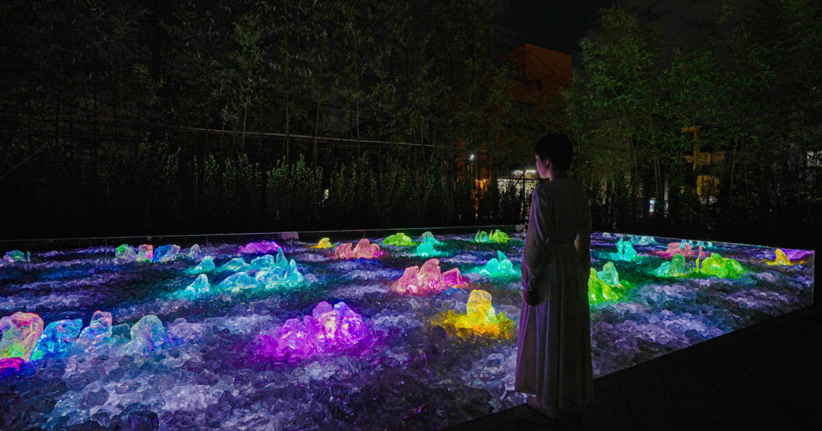 teamLAB channels wind, rain & sun for luminous installations, japan