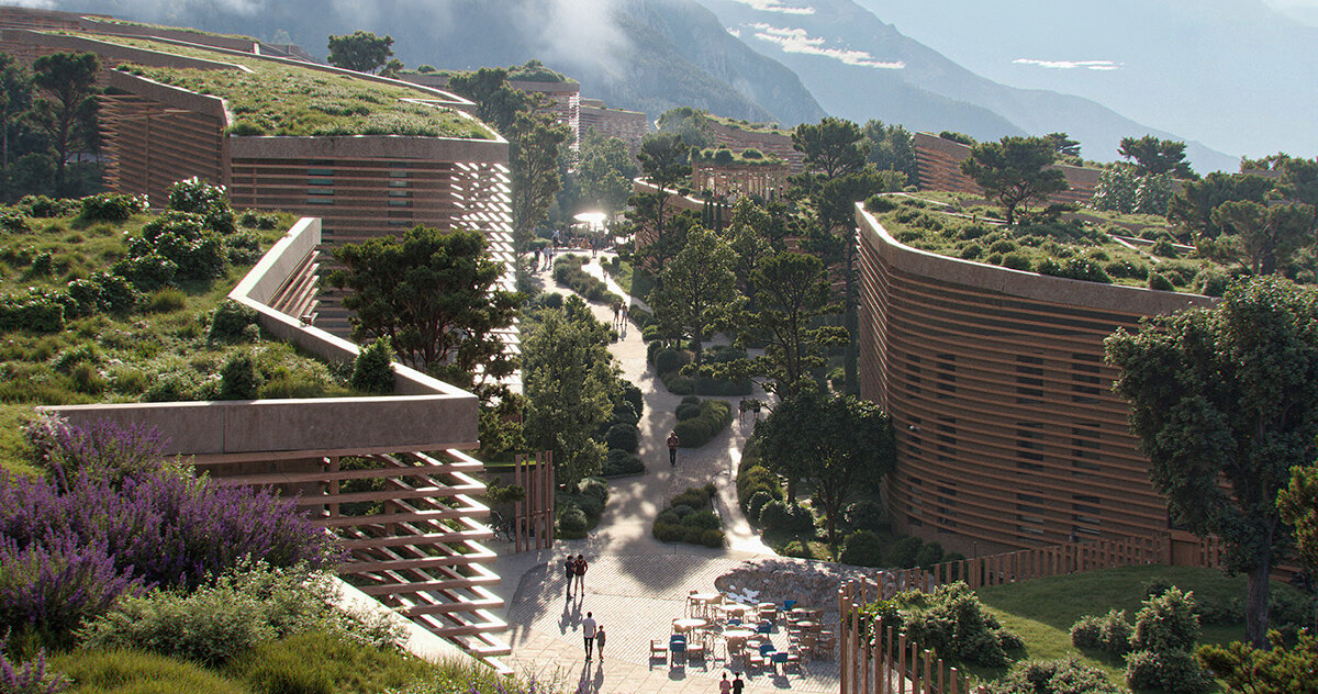 NOA plans lush, walkable neighborhood 'renneria' in italian dolomites