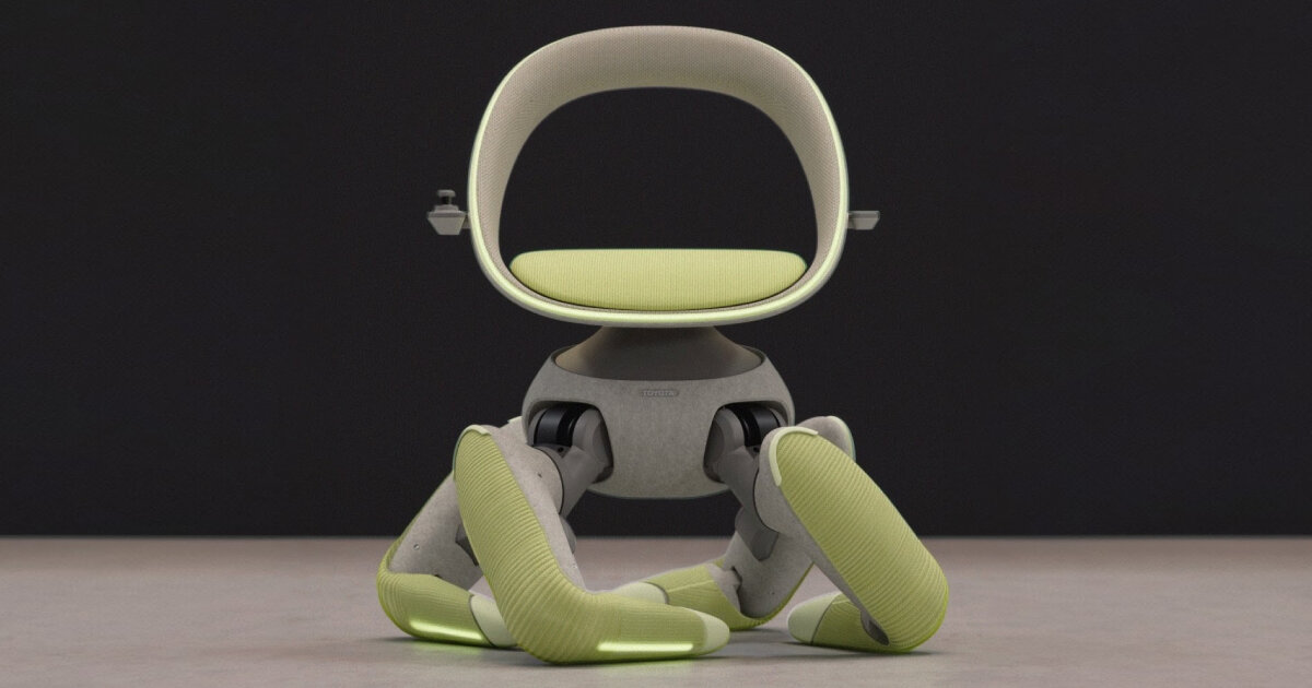 autonomous wheelchair with foldable tentacle legs can climb stairs and sit on the floor