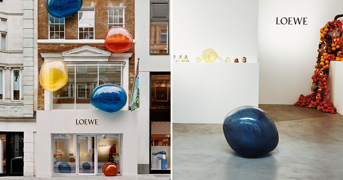 LOEWE inflates colorful bubble sculptures across mayfair storefront during frieze london