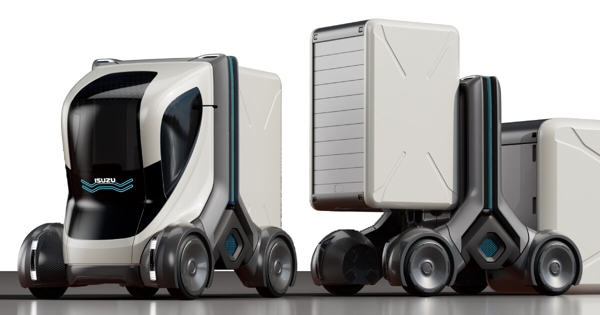 modular delivery truck can expand, shrink or remove its body and wheels to fit any cargo