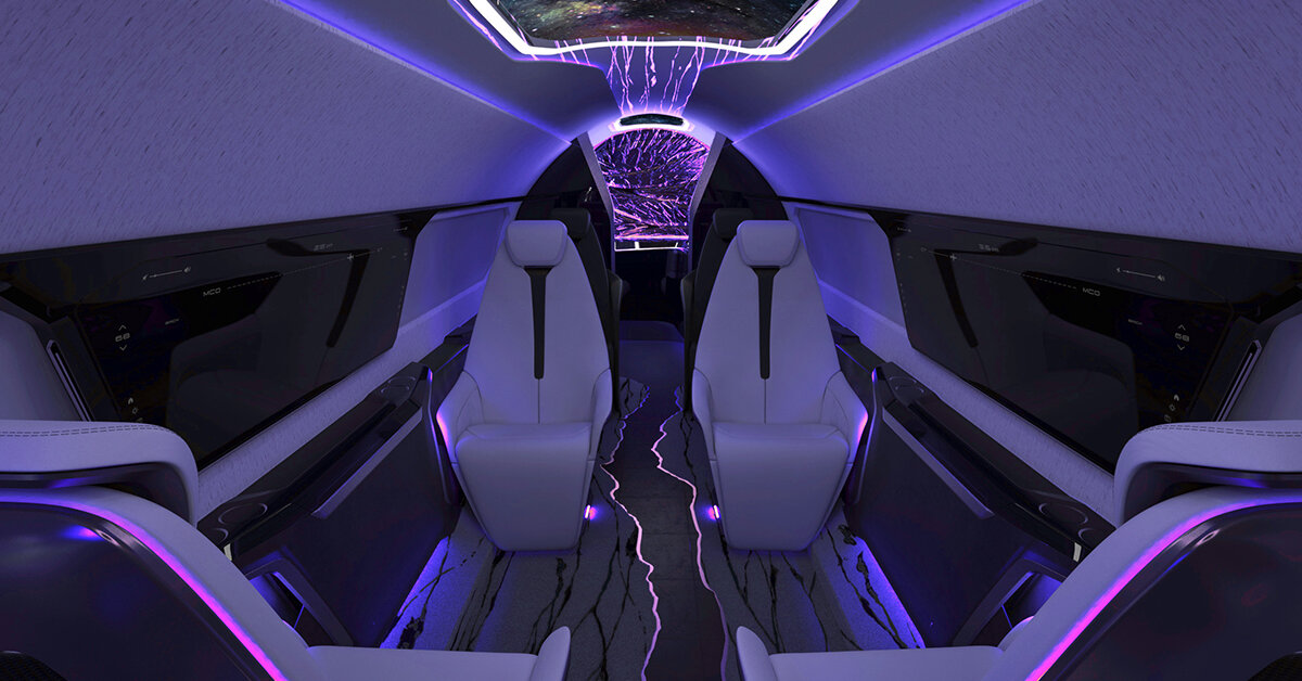 textron aviation's I. P. proximus cabin reimagines private jet as luxurious digital loft