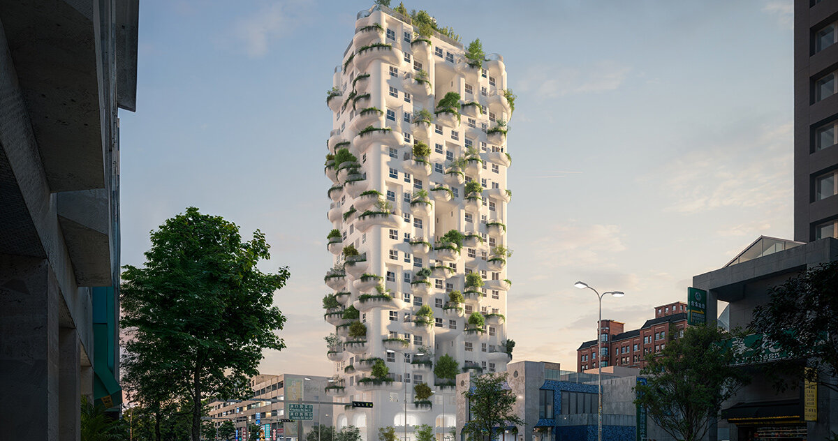 MVRDV’s residential tower ‘the island’ to bring a curving vertical landscape to taiwan