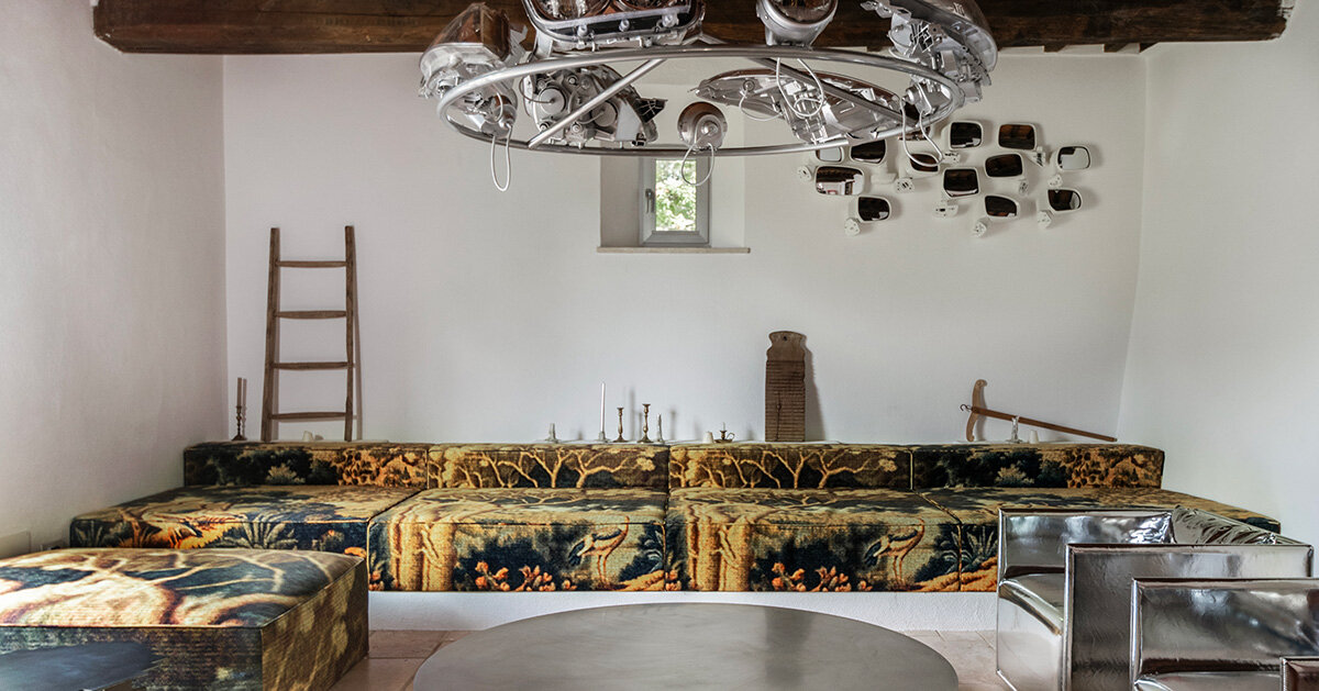 crosby studios restores 17th-century tuscan farmhouse with metallic and sculptural details