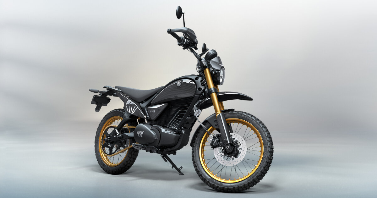 wing-shaped magnesium battery case keeps electric motorcycle FF.S6 cool on off-road rides