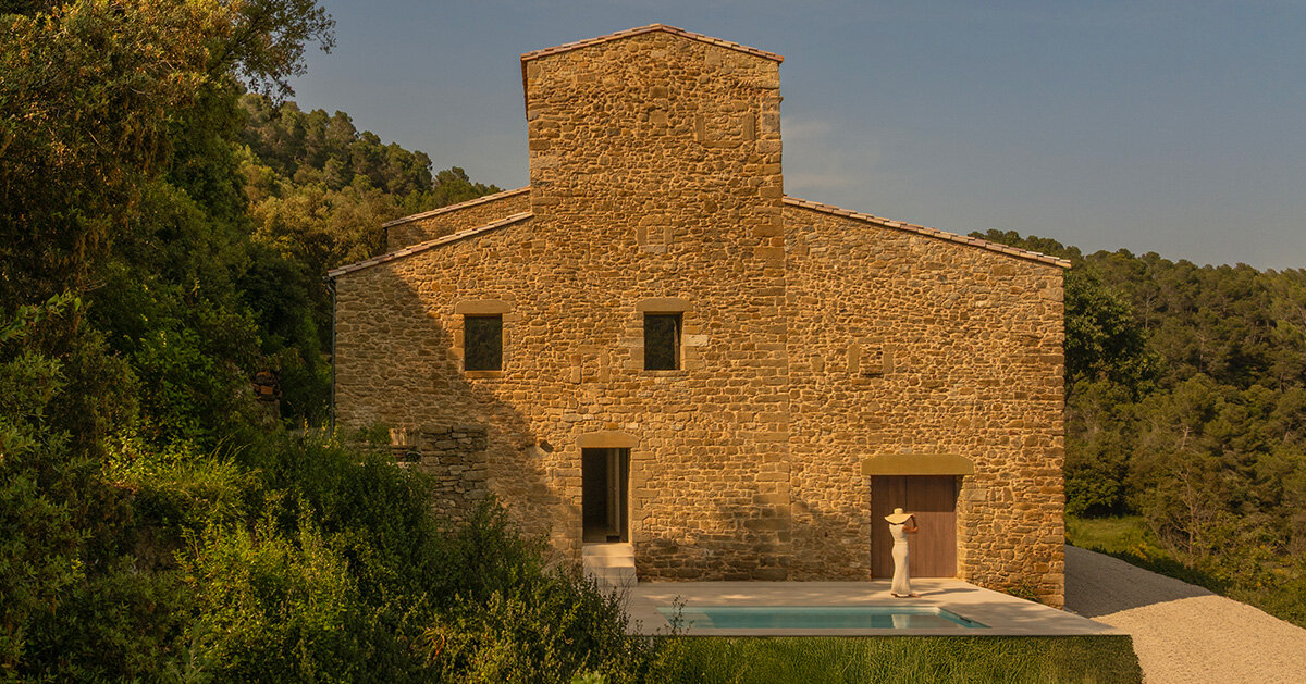 fran silvestre restores limestone farmhouse in spain as off-grid home and workspace