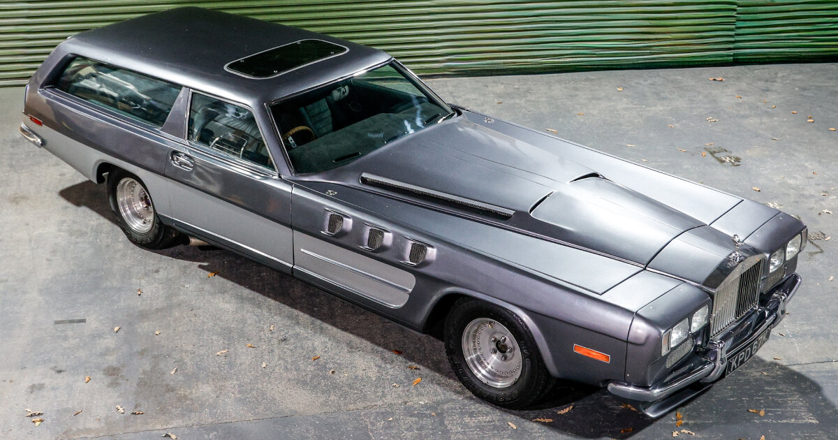 oversized hood of custom-built vehicle 'beast' extends more than half of the car's total length