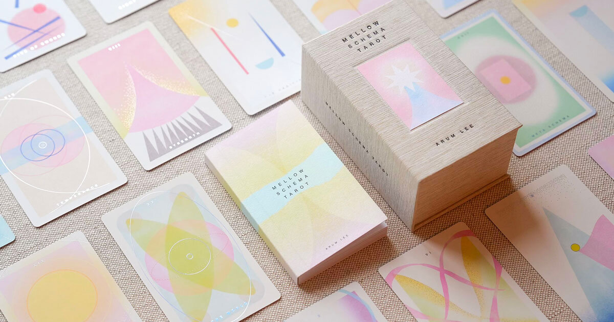 pastel-toned abstract compositions shape minimalist mellow schema tarot deck