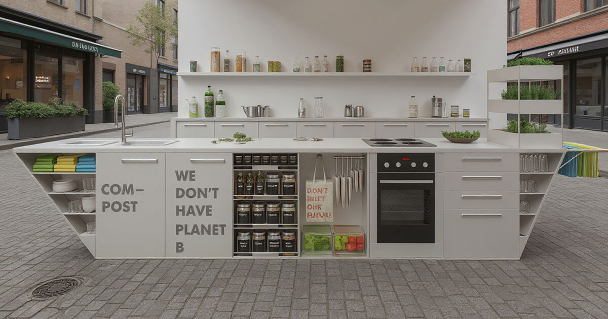 zero waste kitchen city expands domestic prototype into self-sustaining urban ecosystem