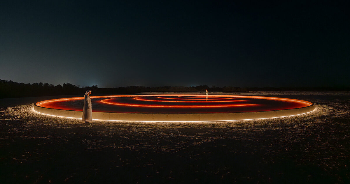 shaikha al mazrou creates light art from crystallized seawater at manar abu dhabi