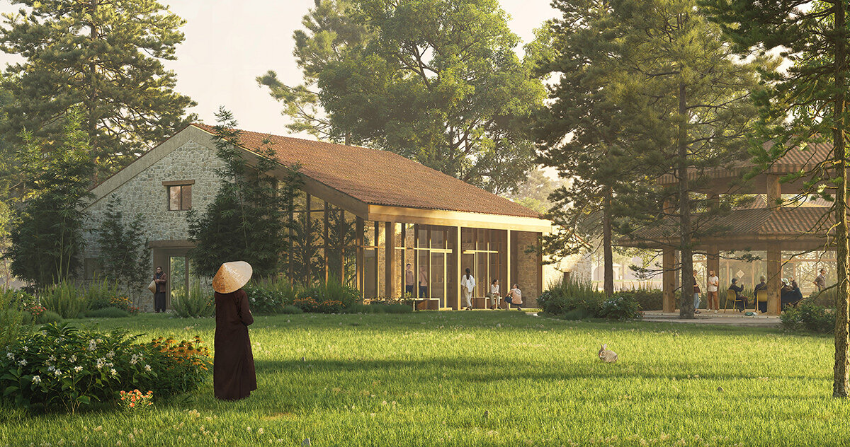 MVRDV unveils tranquil masterplan for plum village buddhist monastery in south of france