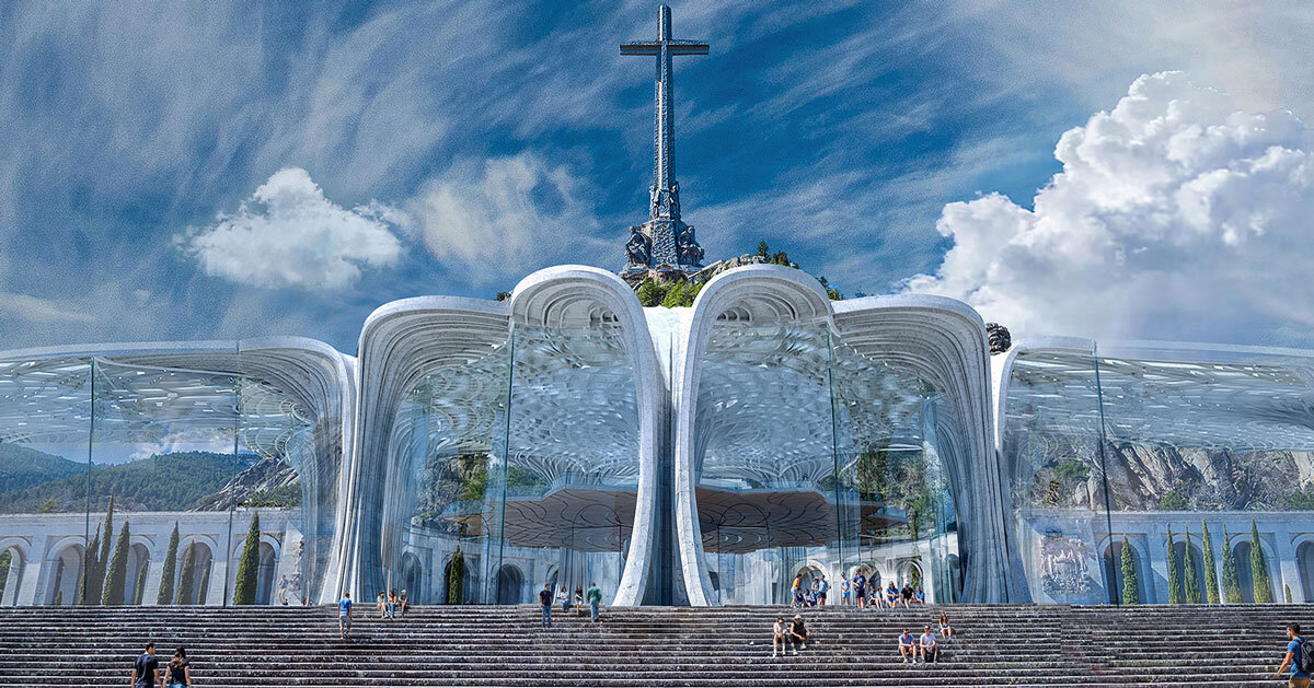 thin stone carves sculptural cathedral emerging from spanish mountains