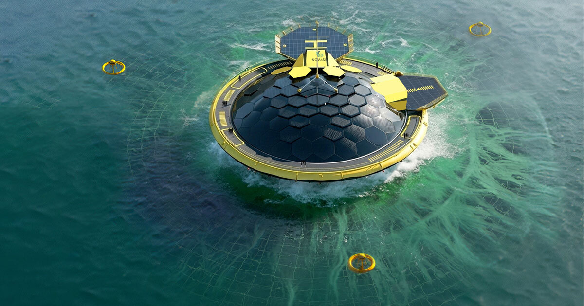 floating platform integrates algae cultivation, renewable energy and freshwater production