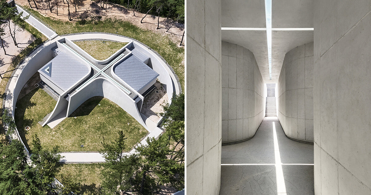 cruciform skylight illuminates subterranean prayer room by korean architect ITM yooehwa