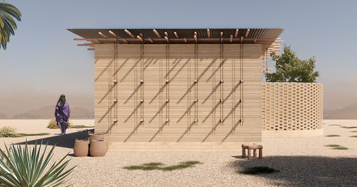 mud bricks and wood build low-cost shelter modules for displaced communities in somalia