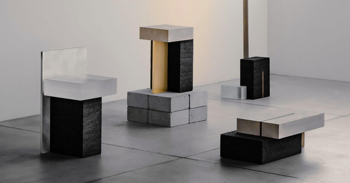 asphalt links heterogeneous materials in so koizumi's furniture collection